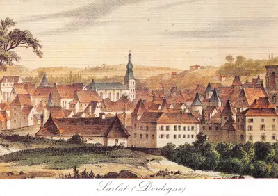 Sarlat (Dordogne) — vista panorâmica com a igreja Sainte-Marie — Éditions d'Art Yvon Jaurès