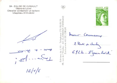 Église de Cunault — Chevalier combattant un barbare (chapiteau XIIe siècle) — Éditions du LYS — Verso