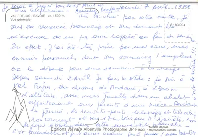 Val Fréjus — vista generale innevata — Éditions Révalp Albertville — Verso