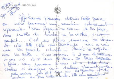 Golfe Juan — Vista generale da un promontorio — editore MAR — Verso