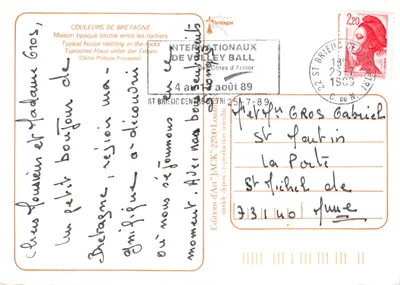 Casa típica entre as rochas — Bretanha — Edições de Arte 'JACK' n°22700 — Verso