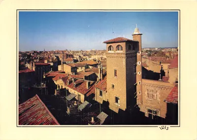 Toulouse — vue aérienne de la tour Mansenca et des toits — éditeur IRIS