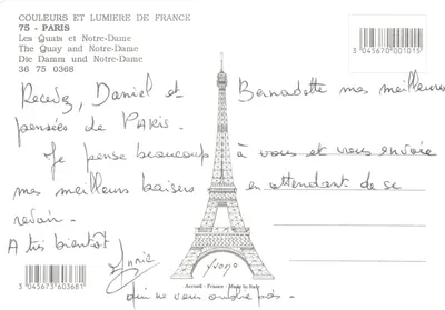 Notre-Dame de Paris — vista desde os Quais — editor Arcuëll, n° 36 75 0368 — Verso
