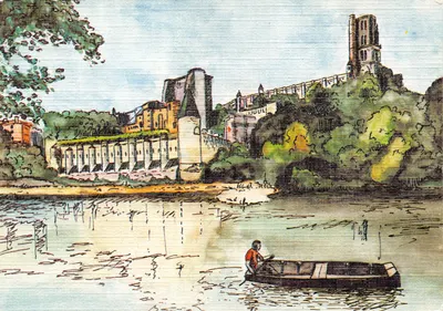 Vista da Basílica Santa Cécile (século XIII) e do antigo Palácio Arquiepiscopal de La Berbie — ALBI — Sociedade das Cartas Postais APA-ROUX