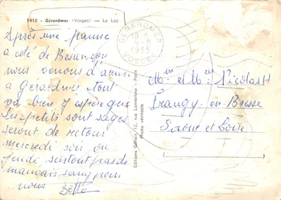 Gérardmer (Vosges) — Le Lac — Éditions Géhoir — Verso