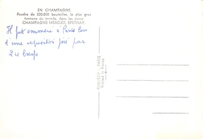 Fúria de 200.000 garrafas — o maior barril do mundo — Champagner, Epernay — Verso