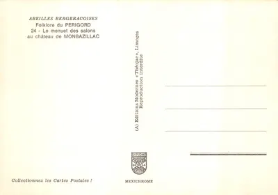 Folclore do Périgord — O menuet dos salões no castelo de Monbazillac — Editor IRIS — Verso