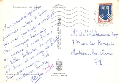 Wyladowanie ryb — portowa scena z wózkiem do ryb — Gaby, wydawca — Rewers