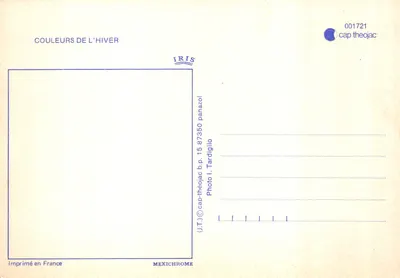Zakryte wiatry – widok ramowany gałęziami drzew – wydawca IRIS, nr 001721 — Rewers