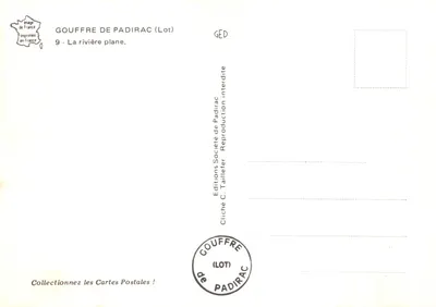 Gouffre de Padirac — Rzeka leci po powietrzu — Wydawnictwo C. Taillefer — Rewers