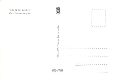 Pôr do sol — rostos das Landes — Éditions Art Vignes, Castreils Landes — Verso