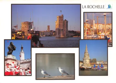 La Rochelle — vista do velho porto e da Torre dos Quatro Sergentes — Charente-Maritime