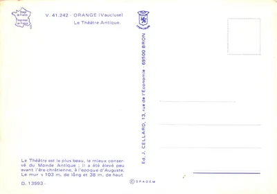 Orange (Vaucluse) — Teatro Antigo — editor LIONCOLORS — Verso