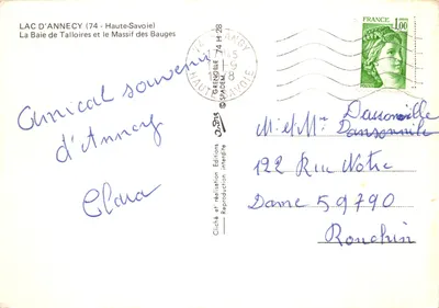 Lago de Annecy — Baía de Talloires — Edições proibidas — Verso