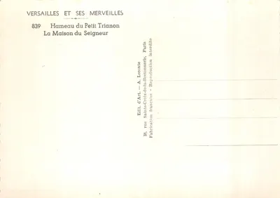 Hameau du Petit Trianon — Dom Pana — Wydawca A. Leconte — Rewers