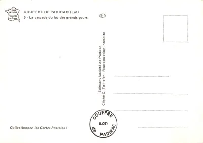 Gouffre de Padirac (Lot) — Skoczek z jeziora Gours — Wydawnictwo C. Tallefer — Rewers