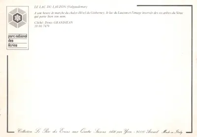 Il Parco degli Écrins in Tutte le Stagioni — Lago di Lauzon (Valgaudemar) — editore Yvon — Verso