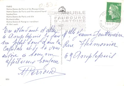 Notre-Dame w Paryżu — widok z kioskami z książkami — wydawca TALECOLOR — Rewers