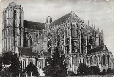 Le Mans - A Catedral — vista da fachada e da torre, editor G. ARTAUD, Nantes