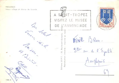 Provence — oud dorp en lavendelveld — Éditions S.E.P.T. Gedrukt op de kaart — Achterkant