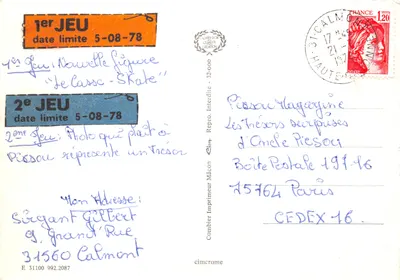 Pissac-sur-Égrenée — vista aérea do vilarejo e seu ponte sobre o rio — editor C. Ping — Verso