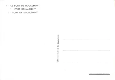 Forte de Douaumont — fortificações cavadas na colina — Edições do Forte de Douaumont n°1 — Verso