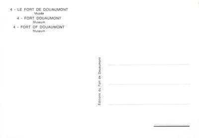Sotto le rovine del Forte Pétain — Museo del Forte Douaumont — Editions du Fort de Douaumont n°4 — Verso