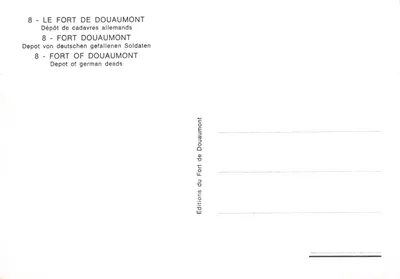 Túnel comemorativo — depósito de soldados alemães — Éditions du Fort de Douaumont — Verso