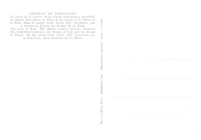Salão da Guerra — Castelo de Versalhes — Éditions ÉPIC, Paris — Verso