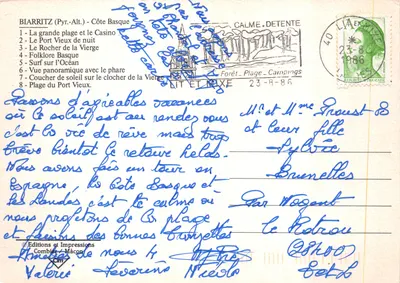 Biarritz — vue panoramique et activités — Éditions et Impressions Combier / Macon — Verso