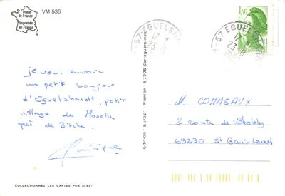 Vosges do Norte — Carta turística com vista para os lagos e vilas — Verso