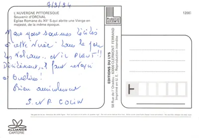 Orcival — igreja romana do século XII — Éditions Leconte — Verso