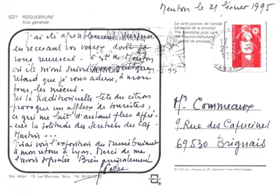 Roquebrune — ogólny widok — FISA I.G., Palaudarias, 26 - wydruk w Hiszpanii — Rewers
