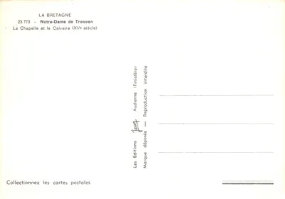 Nossa Senhora de Tronoën — Capela e calvário do século XV — Edições La Bretagne — Verso