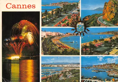Cannes — vista panorâmica e fogos de artifício — Les Éditions GILLETТА