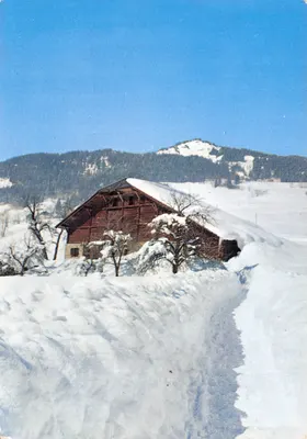 Paisagem invernal — Chalet nevado aos pés das montanhas — Éditions de France, n° 13.355
