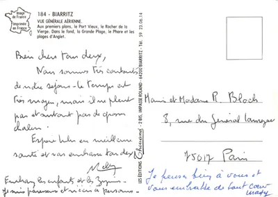 Biarritz — vista aérea geral — editor Thouand — Verso