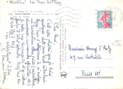 As margens da Riviera — Um canto do porto com seus iates — Sociedade Editions de France, Saint-Tropez — Verso
