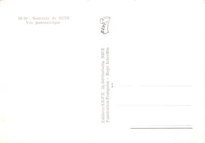 Panoramiczny widok — Sète — Pamiątka z Sète, wydawca Editions S.E.P.T. NICE — Rewers