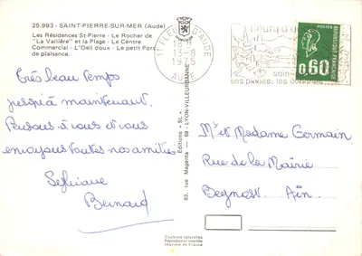 Saint-Pierre-sur-Mer — vista panorâmica em colagem — Edições Magenta — Verso