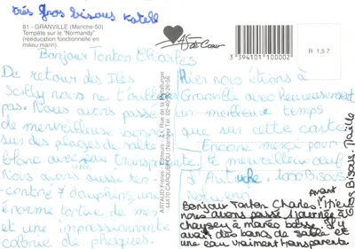 Granville — Burza nad wybrzeżem — Wydawca ARTAUD Frères, Carquefou — Rewers