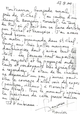 Saint-Chef — Fontaine e igreja — Imagens da França — Verso