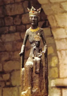 Estátua de Nossa Senhora de Rocamadour — Virgem Negra do século XII — Impressa na carta por S.A. APA-POUX - ALBI