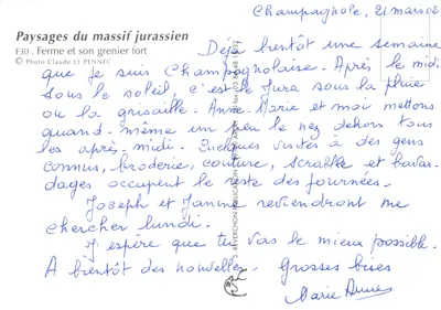 Fazenda no Massif jurassien — editor S. Reverchon, n° F30 — Verso