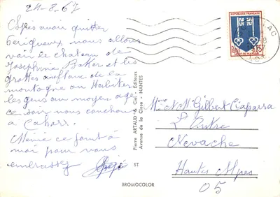 Sarlat — Casa Natale da Boétie, Praça da Liberdade, Beynac, Caisac — Editor Pierre Artaud & Cie, Nantes — Verso