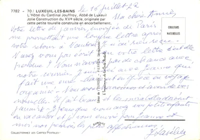 O Hotel do Cardeal Jouffroy — fachada histórica com torre e balcão — Edição da Europa, n° 7782 — Verso