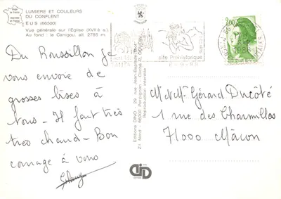 Église du Roussillon — vue générale (XVIIe s.) — Éditions DINO — Verso