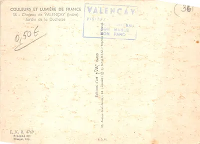 Zamek Valençay — Ogród Duchyni — Wydawnictwo Sztuki Arcueil — Rewers