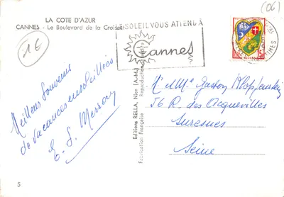 Cannes - O Boulevard de la Croisette — Grand Hotel — Éditions Rella, Nice — Verso