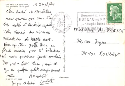Golfe-Juan (Alpes-Maritimes) — ogólny widok portu — drukarnia Combier — Rewers